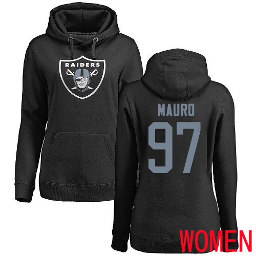 Oakland Raiders Black Women Josh Mauro Name and Number Logo NFL Football #97 Pullover Hoodie Sweatshirts->women nfl jersey->Women Jersey